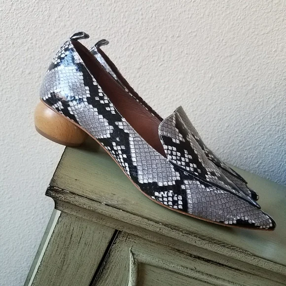 JEFFREY CAMPBELL VIONA LOAFER GREY SNAKE PRINT - Picture 9 of 15